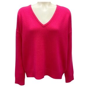 CO FUCHSIA CASHMERE KNIT PULLOVER SWEATER